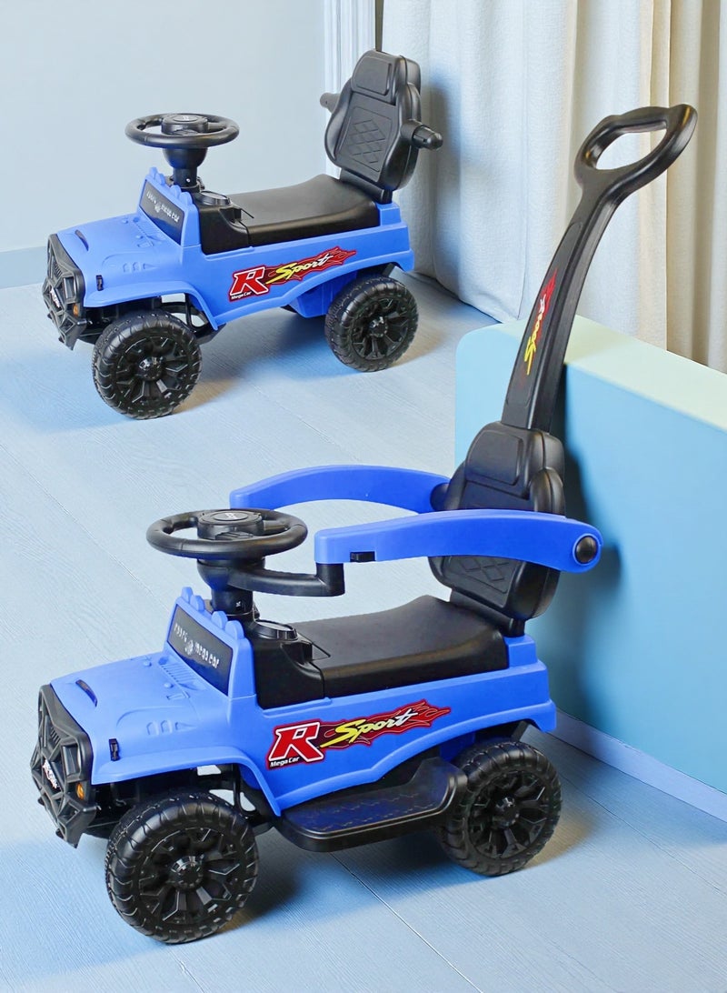 إيزي فيتشور سيارة ركوب ودفع للأطفال من إيزي فيوتشر، 2 في 1، مناسبة للأطفال من عمر سنة إلى 6 سنوات، مزودة بمقبض دفع، وموسيقى، وزر بوق. - Image 1